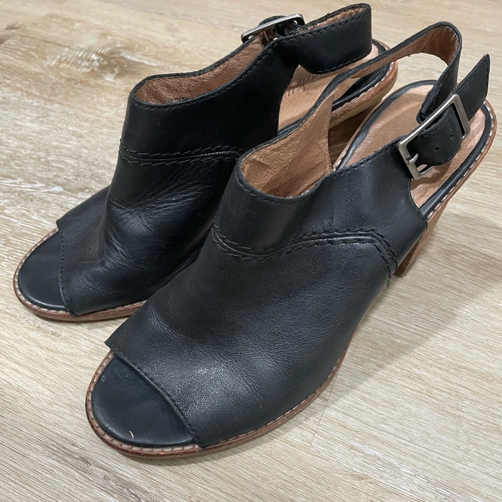 Madewell Peep Toe Black Mules